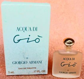 ARMANI Acqua di Gio edt 5ml pleine verre givré + Boite