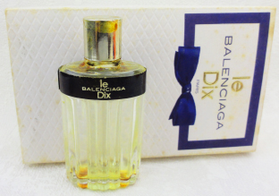 BALENCIAGA Le dix edt 10ml étiquette papier vide grande boite tachée très ancienne 