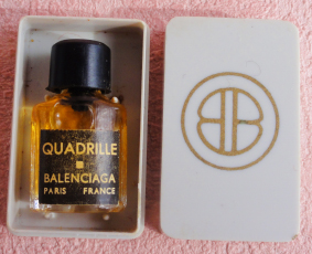 BALENCIAGA Qadrille p 1ml étiquette papier pleine boite très ancienne 