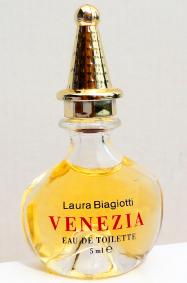 BIAGIOTTI Venezia edt 5ml bc or séri noir et rouge pleine sans boite