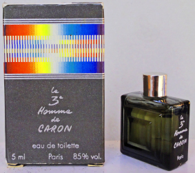 CARON Le 3e homme edt 4ml verre teinté pleine + Boite ancienne