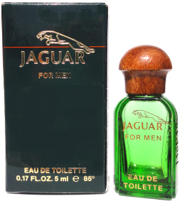 JAGUAR for men edt 5ml verre teinté pleine bouchon bois petite boite 