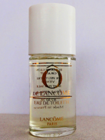 LANCOME ô edt 7,5ml bc blanc sérig dorée texte des 2 cotés pleine sans boite