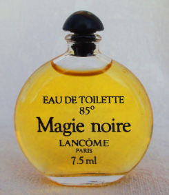 LANCOME Magie noire edt 7,5ml montre bc et sérigraphie noires 6 lignes pleine sasn boite