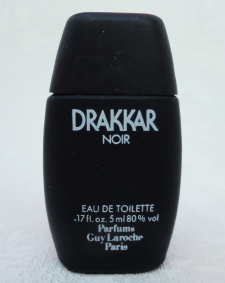 LAROCHE drakkar noir edt 5ml texte 7 lignes pleine sans boite 