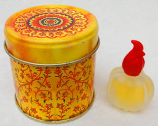 MORRIS Batik edt 7ml verre dépoli pleine boite métal jaune rouge