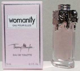 MUGLER Womanity eau pour Elles edt 5ml pleine + Boite 