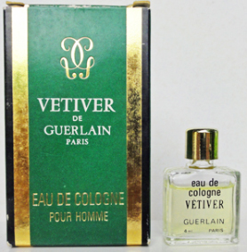 Vétiver edc pour homme 4ml pleine texte 5 lignes boite très ancienne